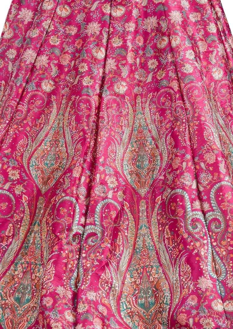 Pink Printed Lehenga with Sworoski highlights