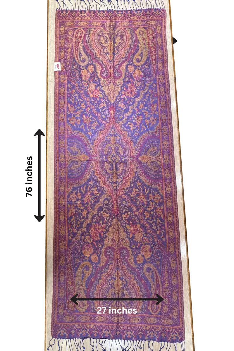 100% PURE SILK PURPLE SCARF - REVERSIBLE