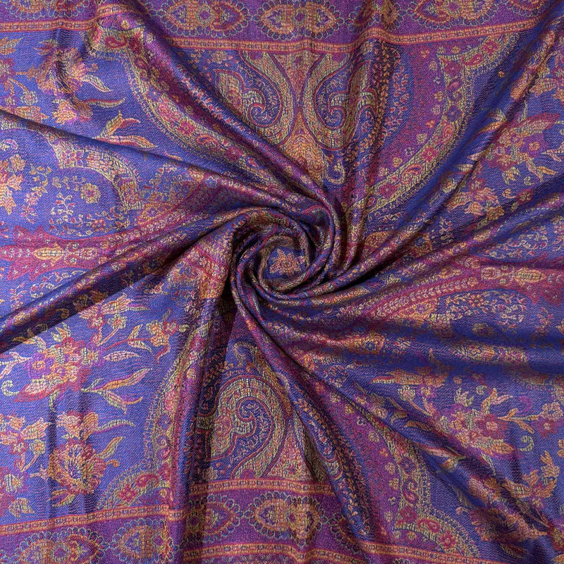100% PURE SILK PURPLE SCARF - REVERSIBLE
