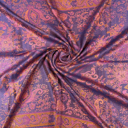 100% PURE SILK PURPLE SCARF - REVERSIBLE