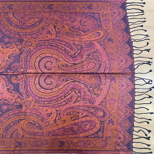 100% PURE SILK PURPLE SCARF - REVERSIBLE